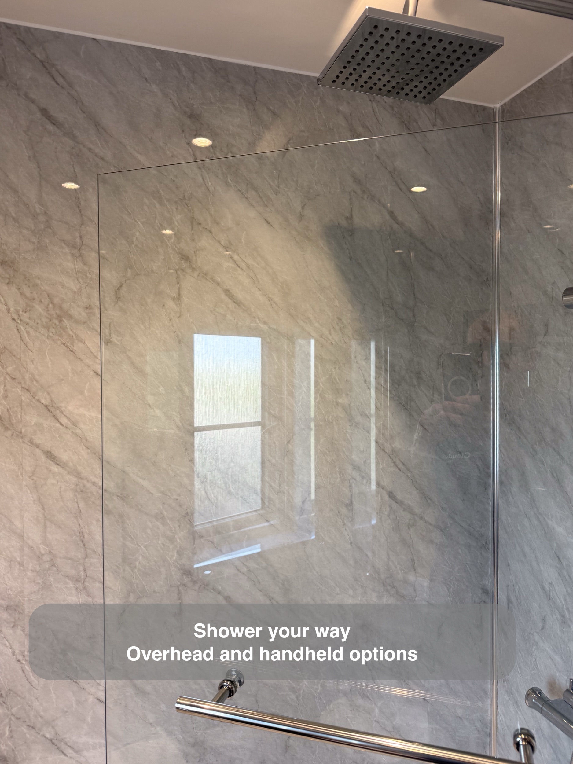 Inverurie bathroom: overhead and handheld shower