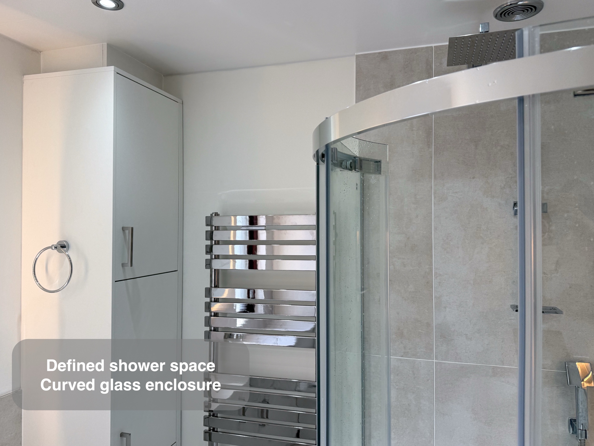 Curved Glass Shower Enclosure in the Kingswells bathroom project