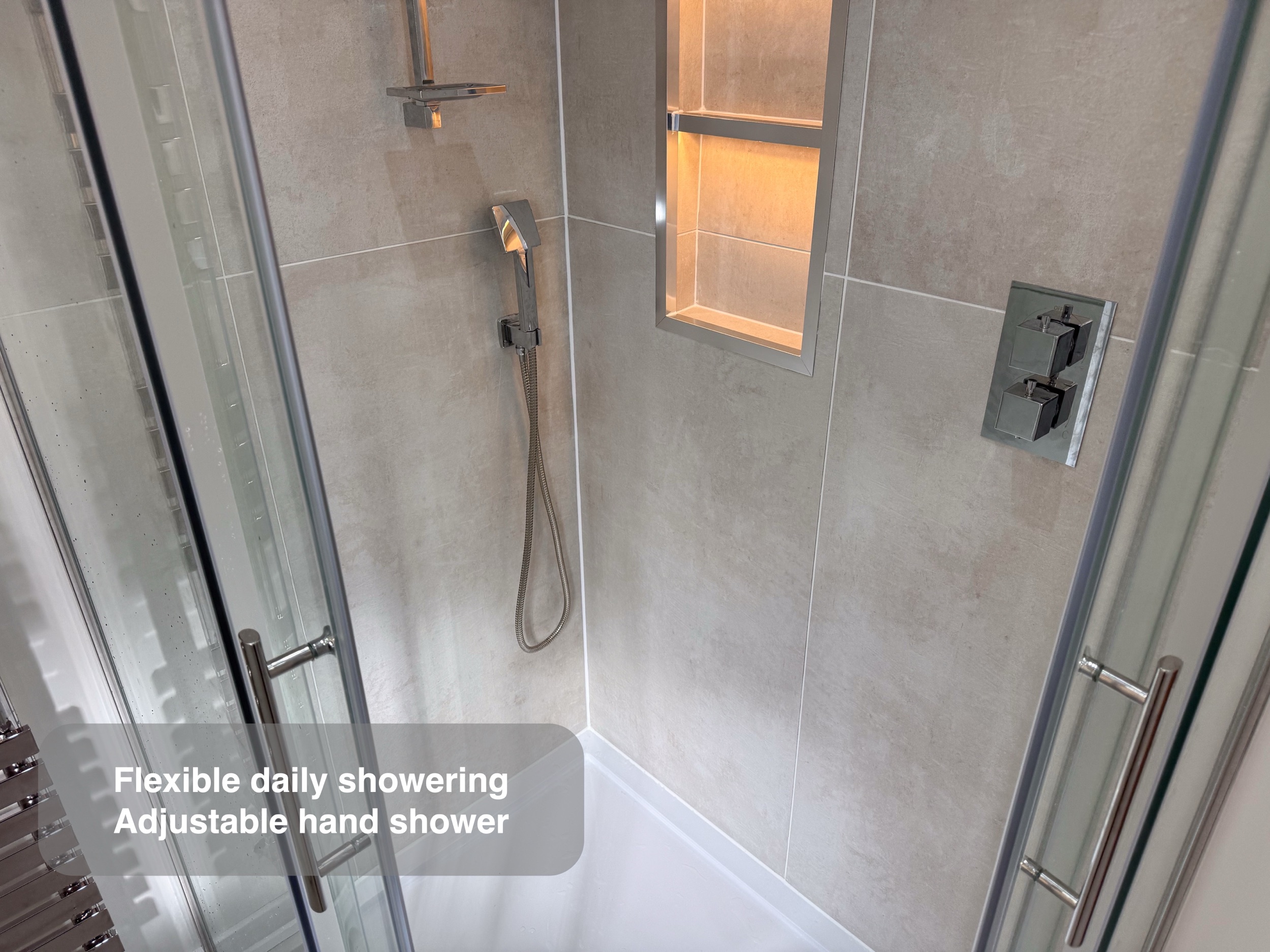 Shower Tray and Tiled Walls in the Kingswells bathroom project