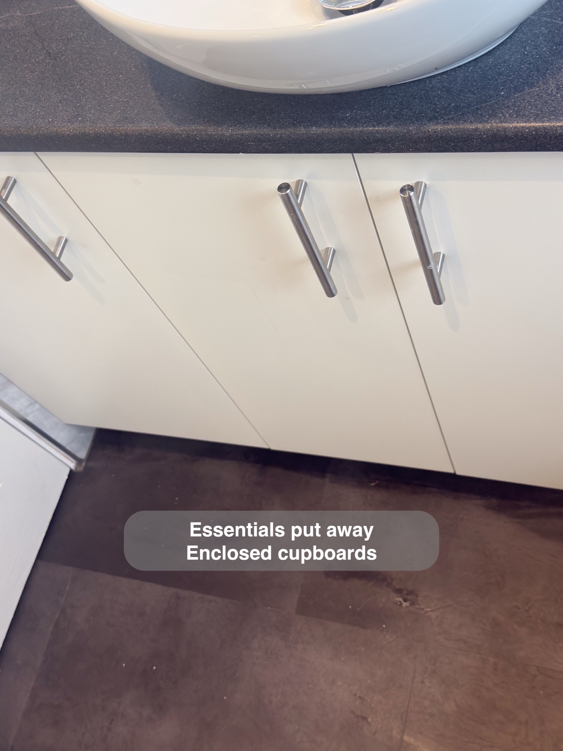 Aberdeen bathroom: vanity cupboards everyday storage