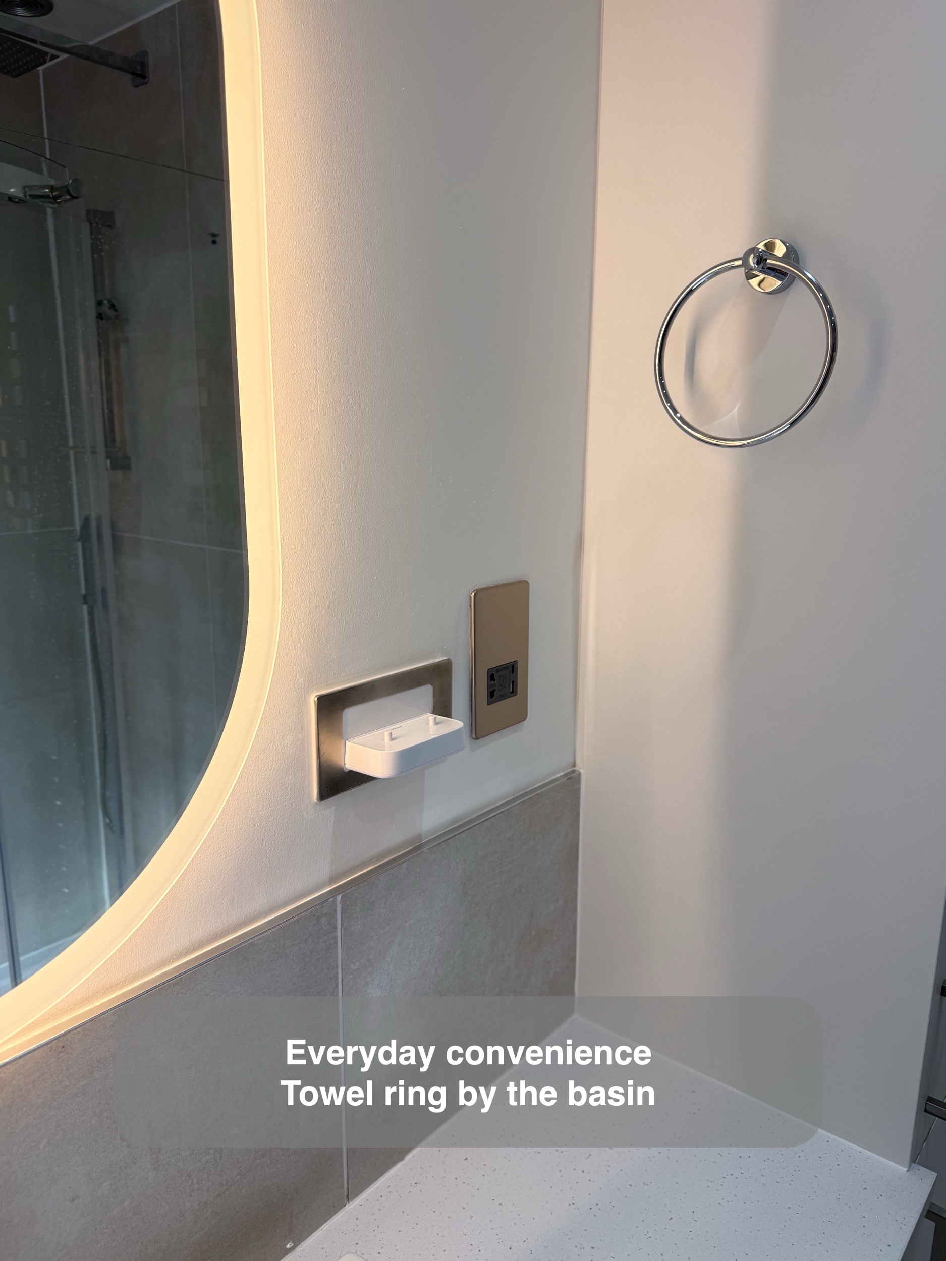 Illuminated Mirror and Towel Ring in the Kingswells bathroom project