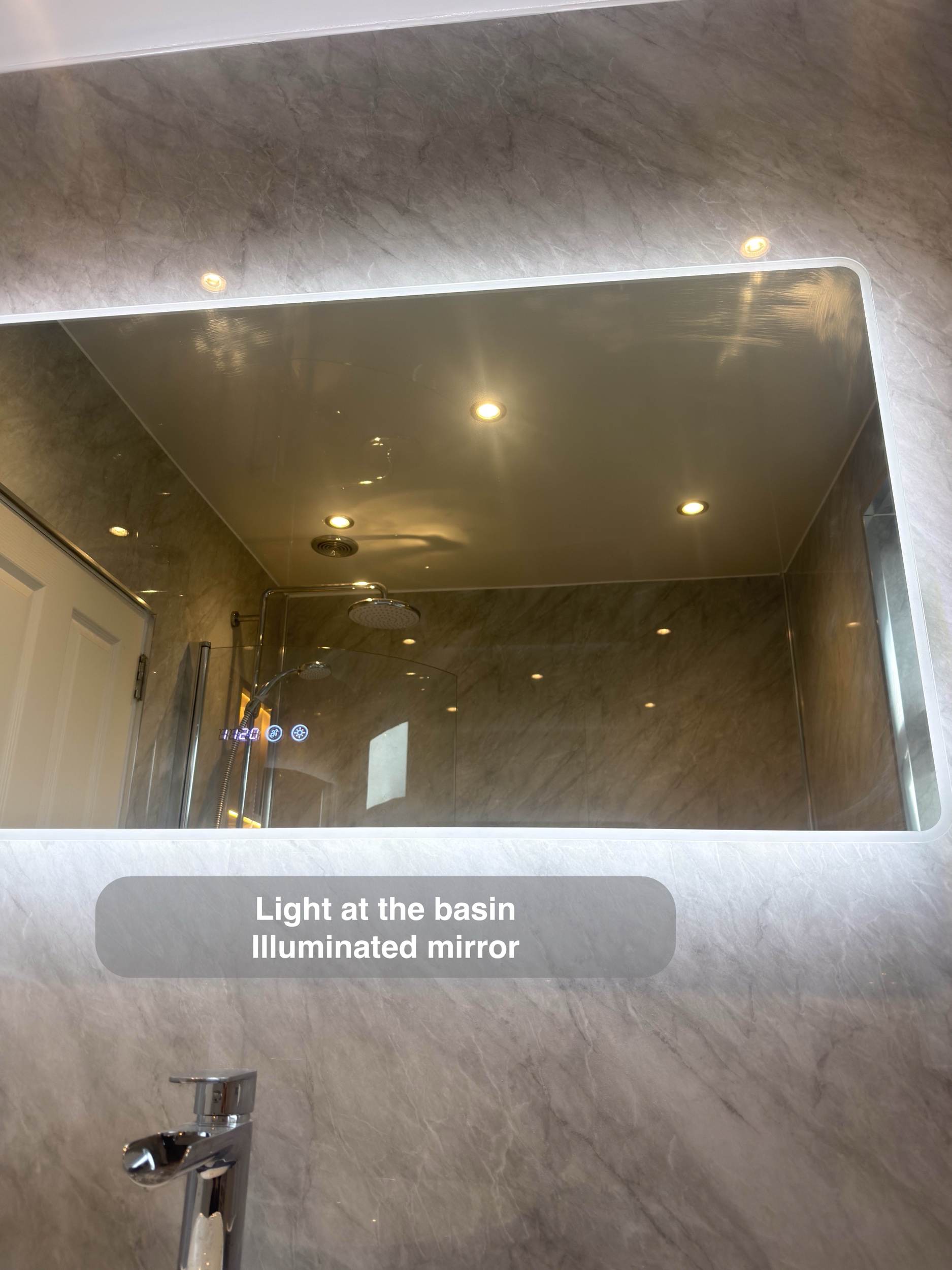 Aberdeen bathroom: led mirror light at the basin