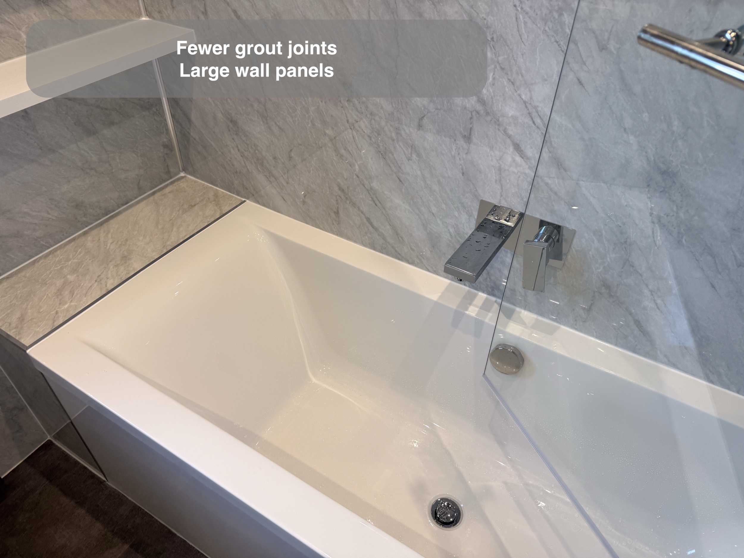 Inverurie bathroom: bath end and panelled walls