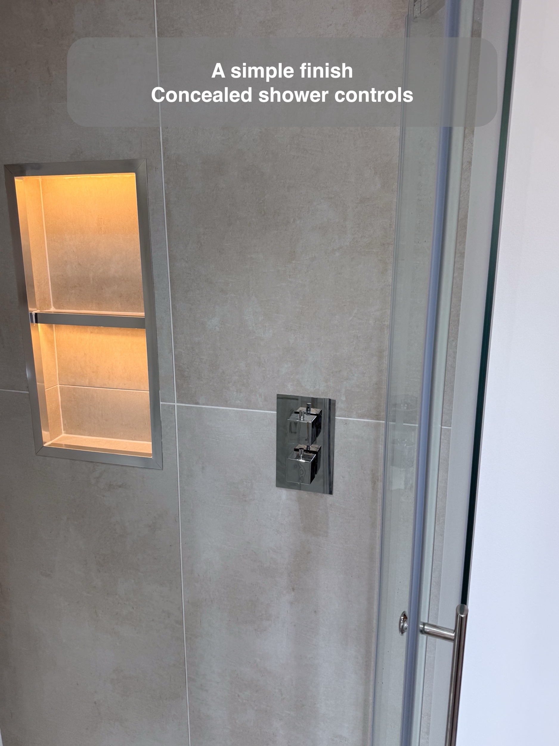 Recess and Concealed Shower Controls in the Kingswells bathroom project