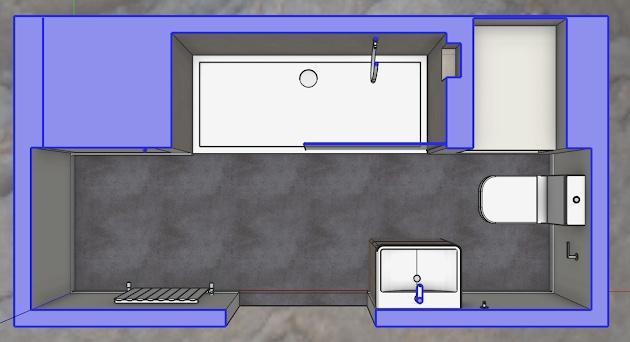 3D Design Layout Top View — bathroom renovation near Balmedie