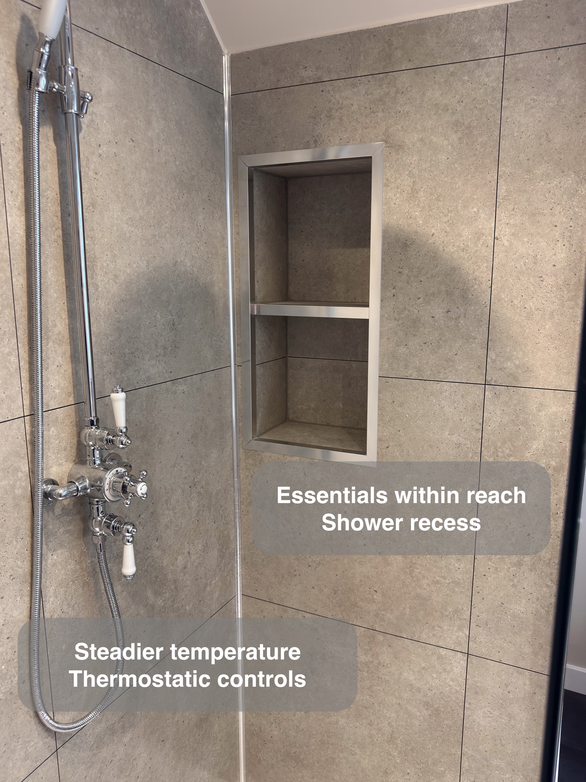 Shower Controls And Bottle Recess — bathroom renovation near Balmedie