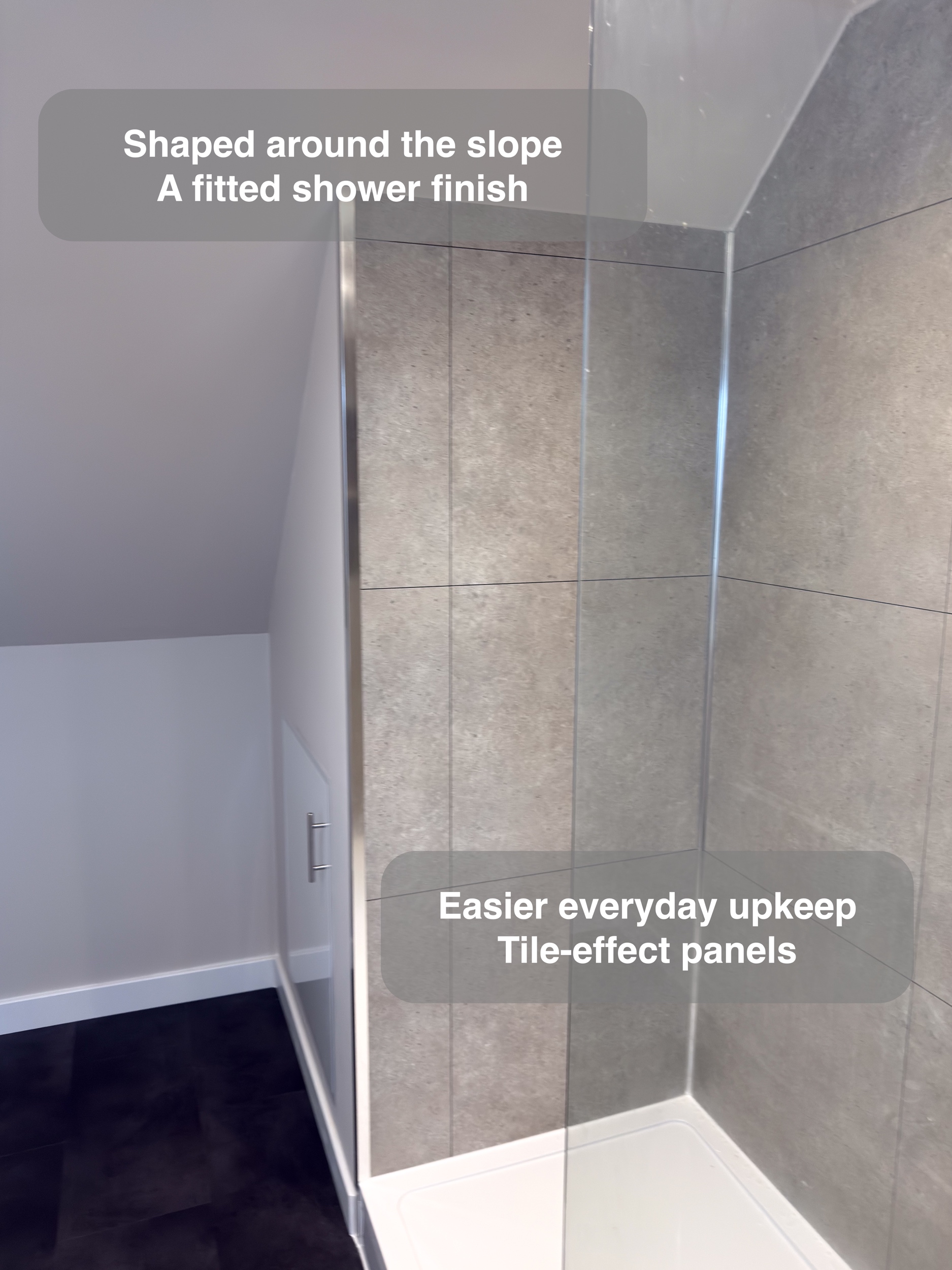 Shower Finish Under The Slope — bathroom renovation near Balmedie