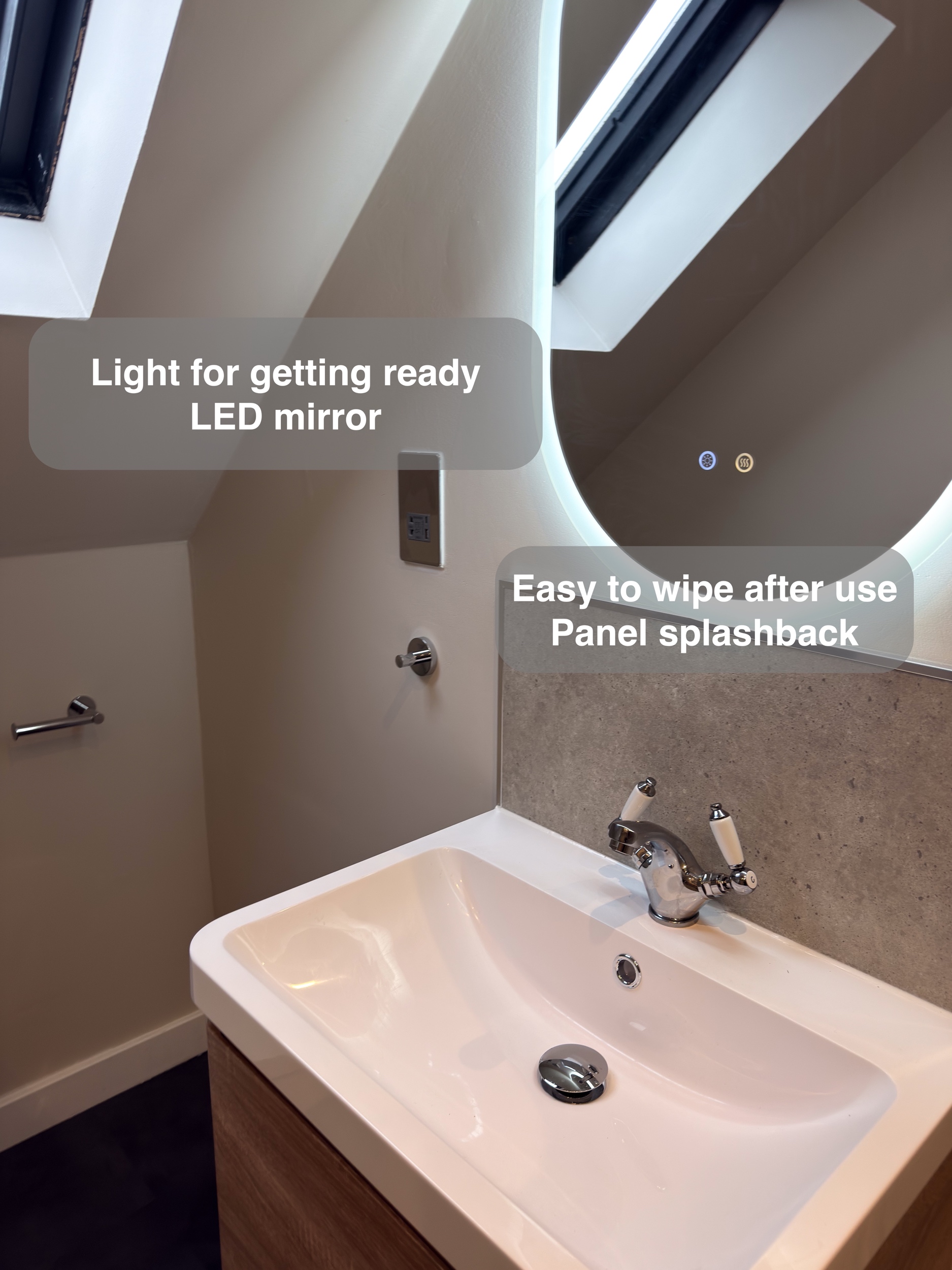 Illuminated Mirror And Basin — bathroom renovation near Balmedie