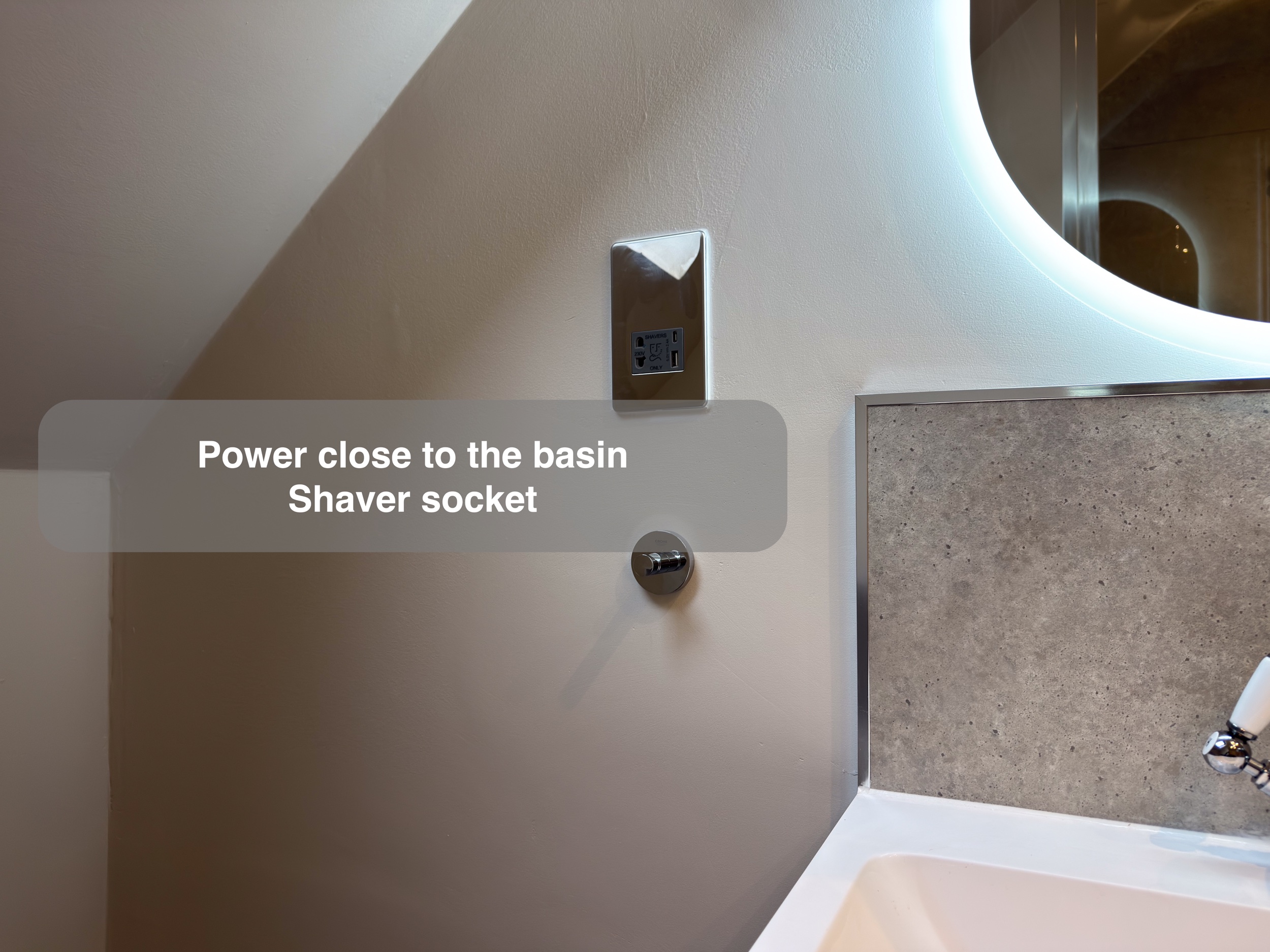 Basin Side Shaver Socket — bathroom renovation near Balmedie