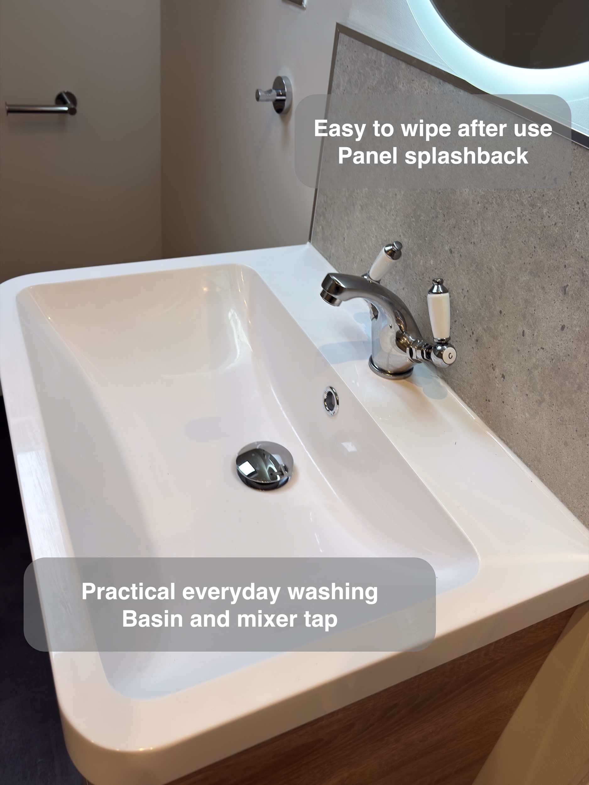 Basin Tap And Easy Clean Splashback — bathroom renovation near Balmedie