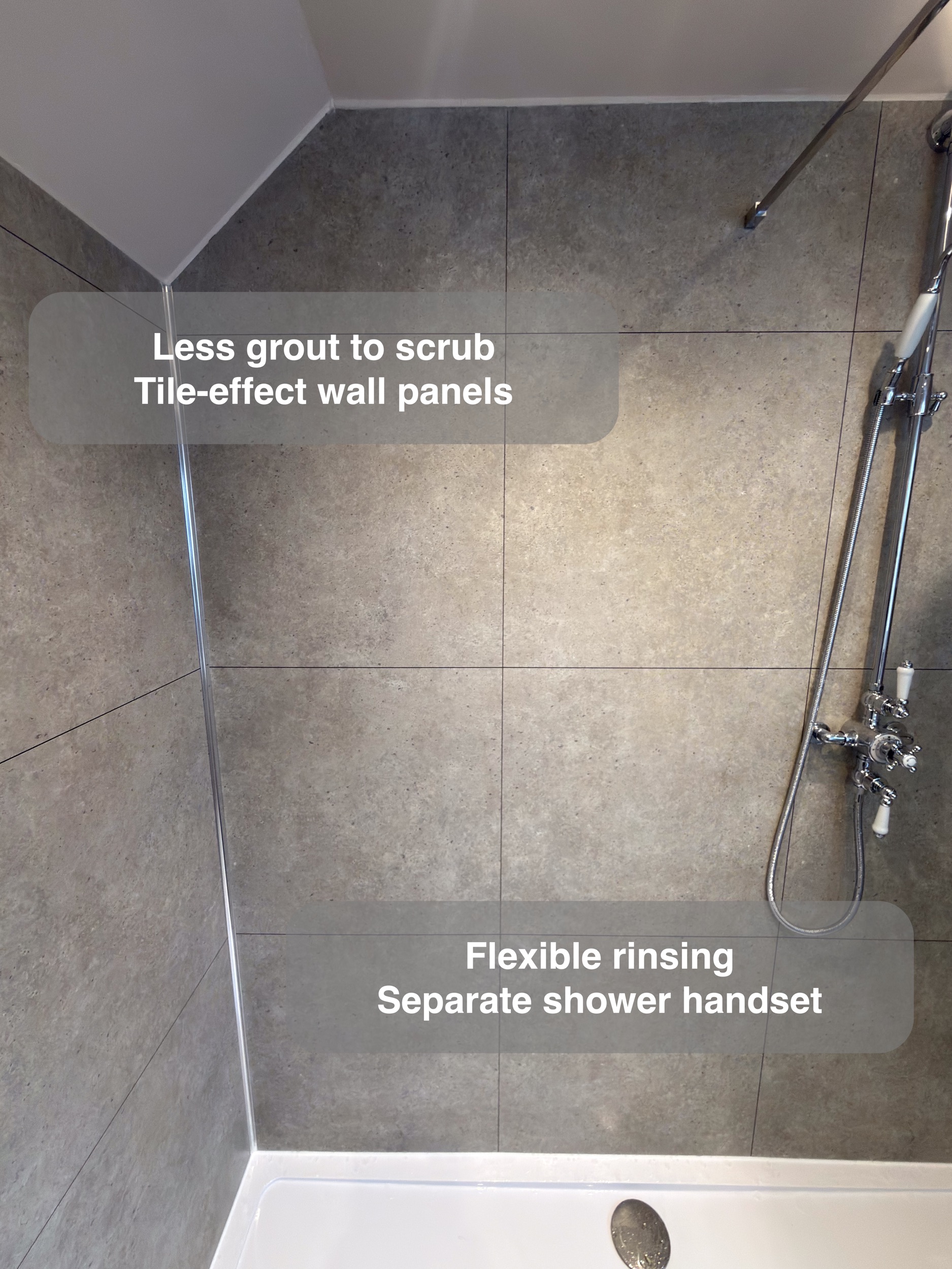 Cement Effect Shower Wall Panels — bathroom renovation near Balmedie