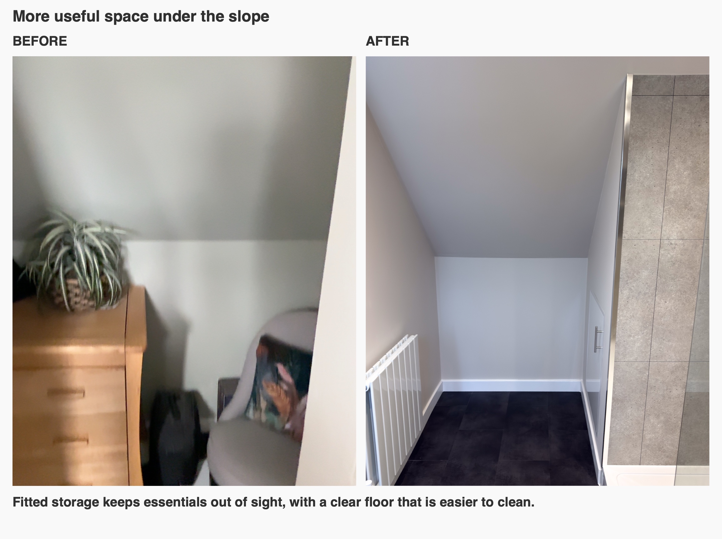 Before After Space Under Sloping Ceiling — bathroom renovation near Balmedie