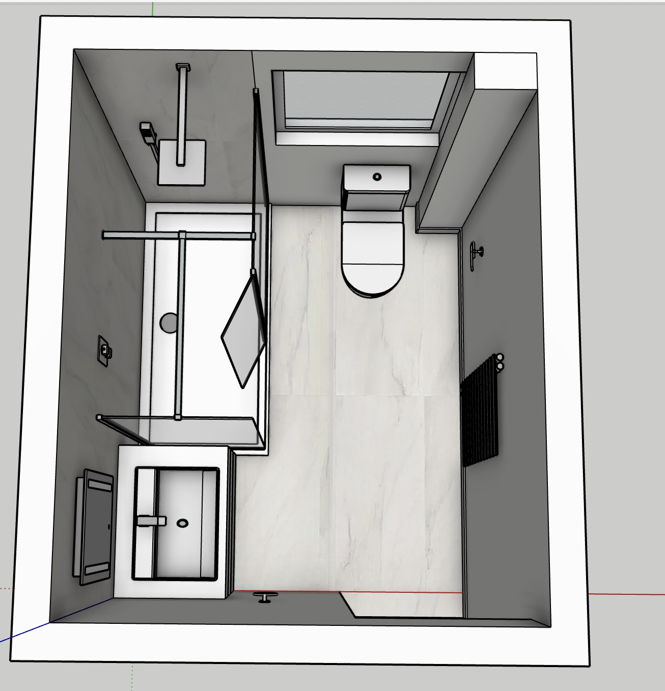 3D Design - Bathroom Top View in a Bridge of Don, Aberdeen bathroom refurbishment