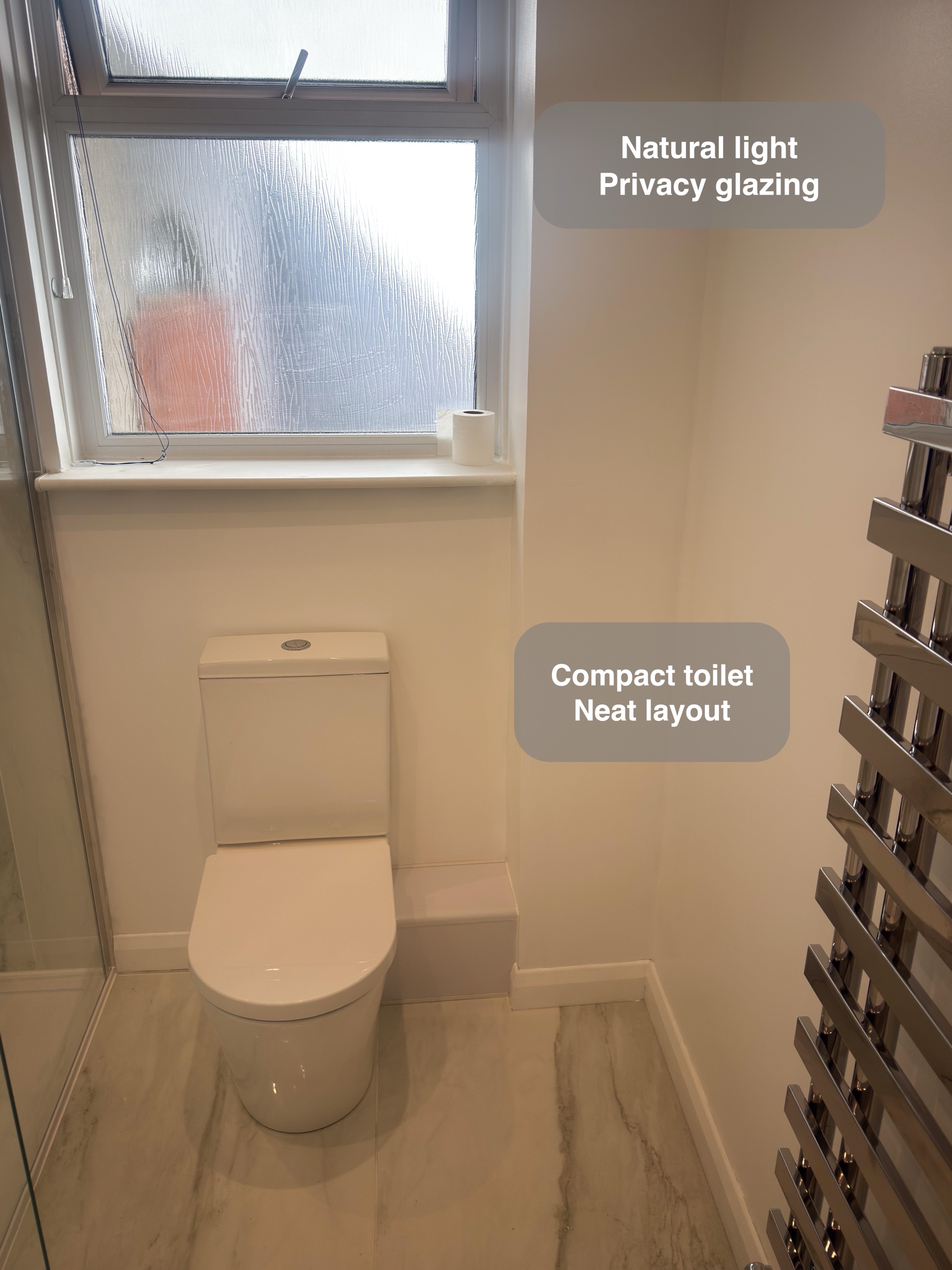 Toilet and Window in a Bridge of Don, Aberdeen bathroom refurbishment
