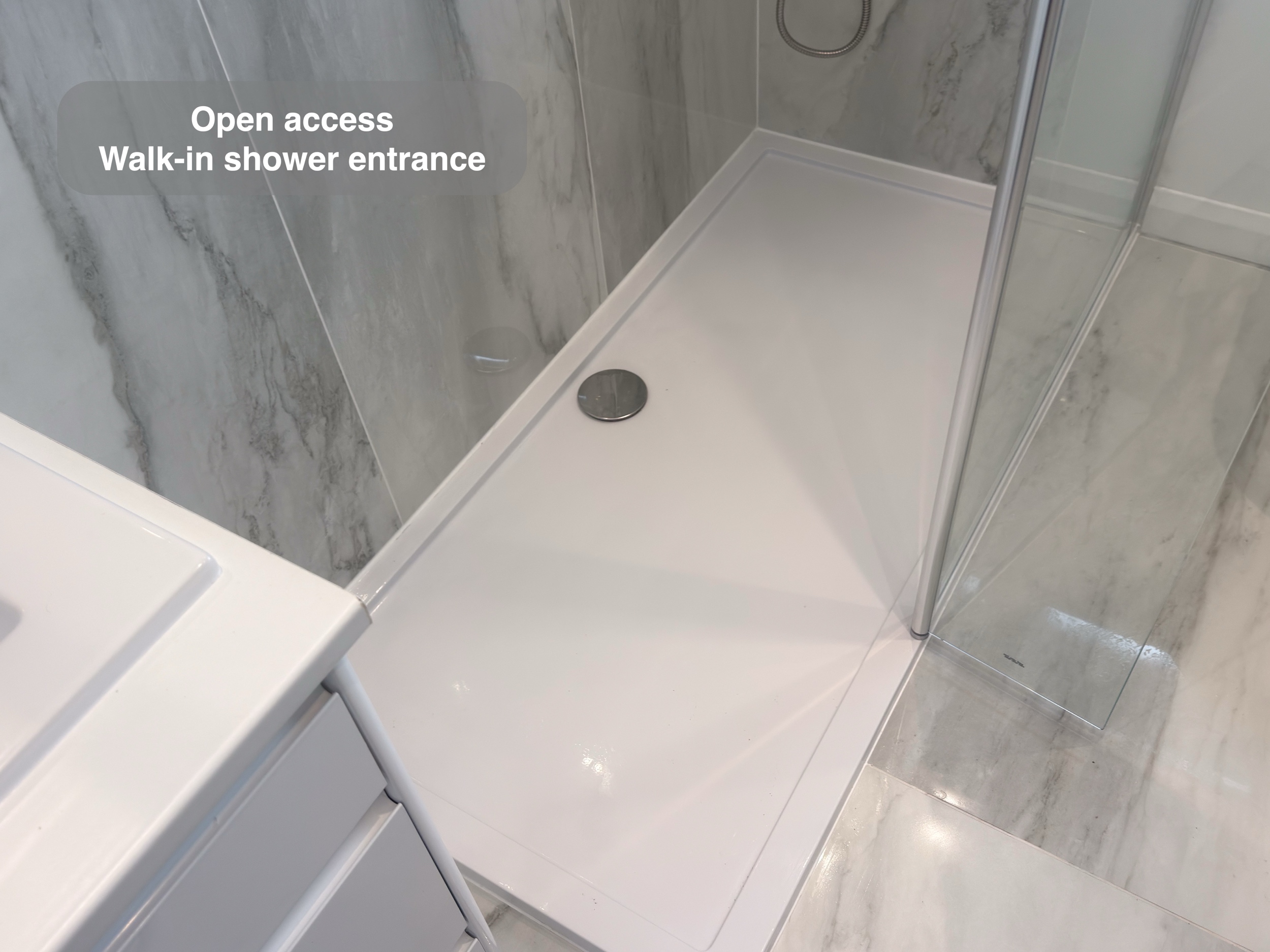 Walk-in Shower Entrance in a Bridge of Don, Aberdeen bathroom refurbishment