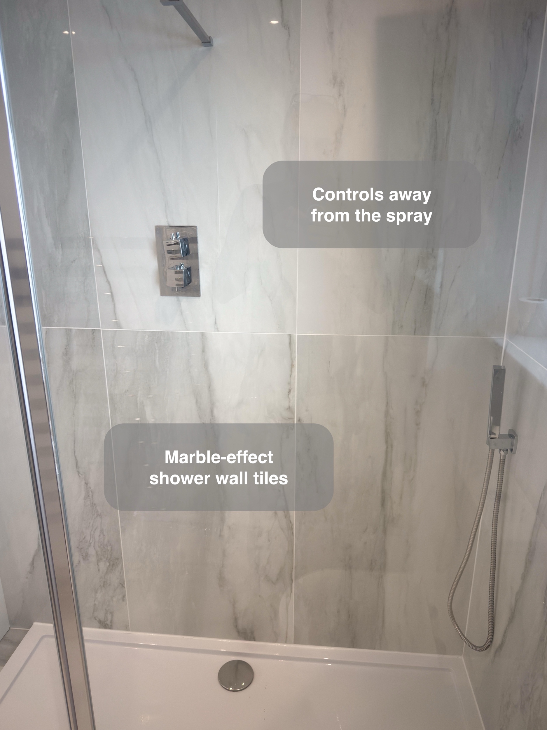 Shower Tray and Controls in a Bridge of Don, Aberdeen bathroom refurbishment