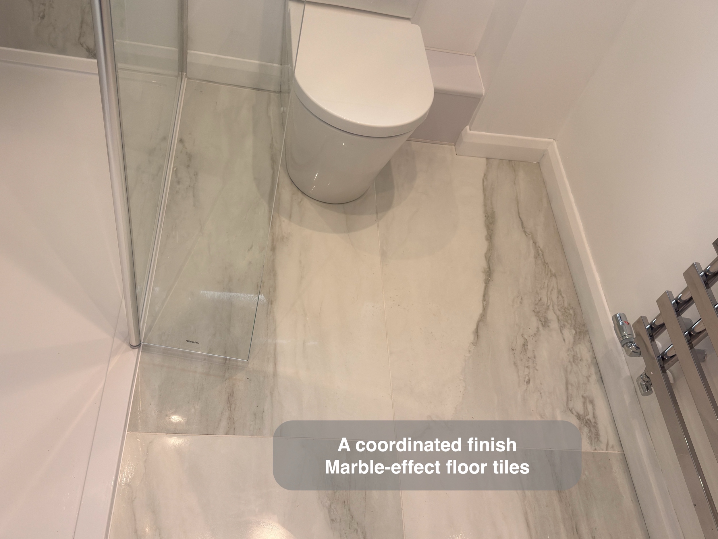 Floor and Glass Shower Screen in a Bridge of Don, Aberdeen bathroom refurbishment