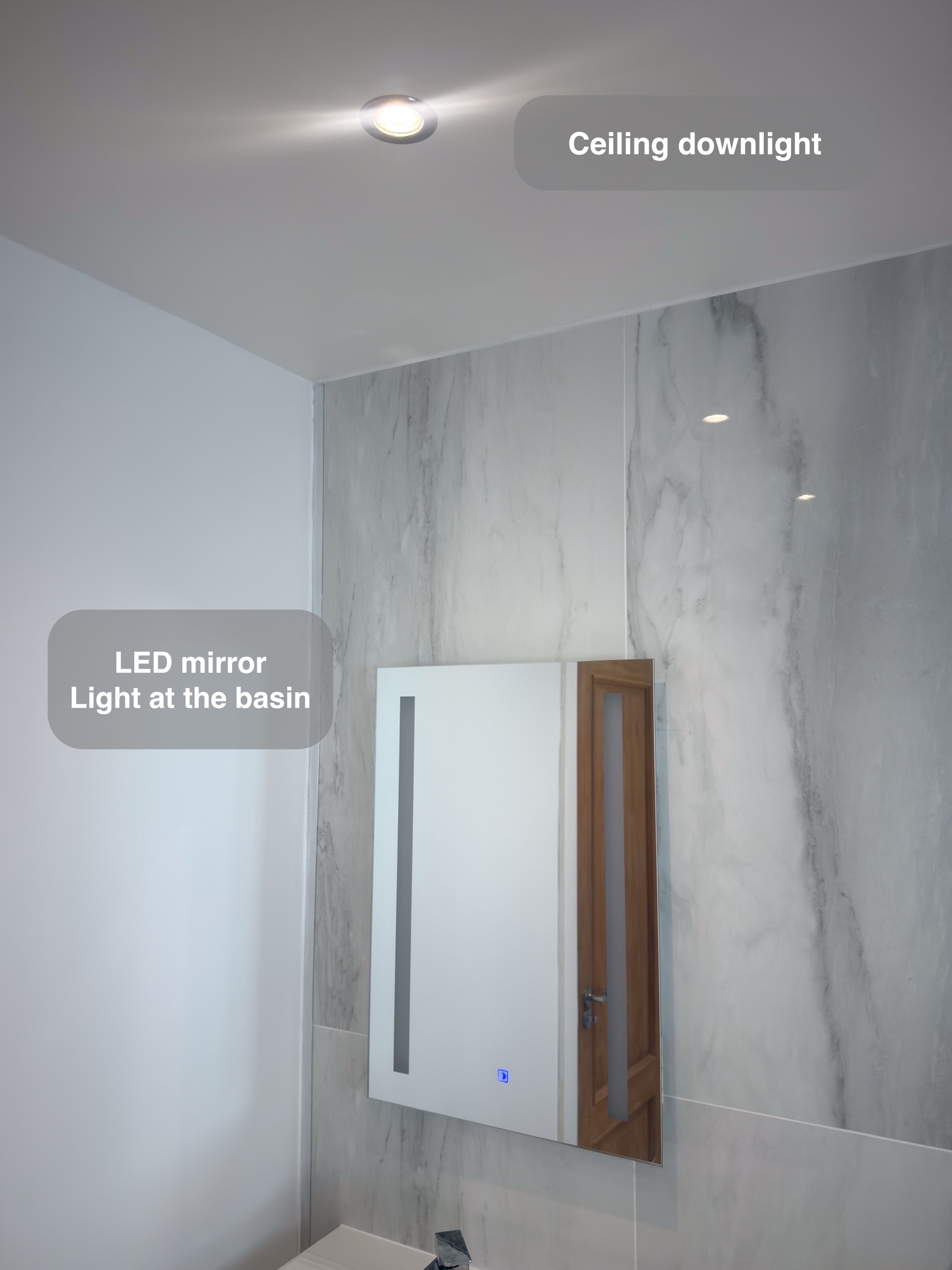 Mirror and Ceiling Lighting in a Bridge of Don, Aberdeen bathroom refurbishment