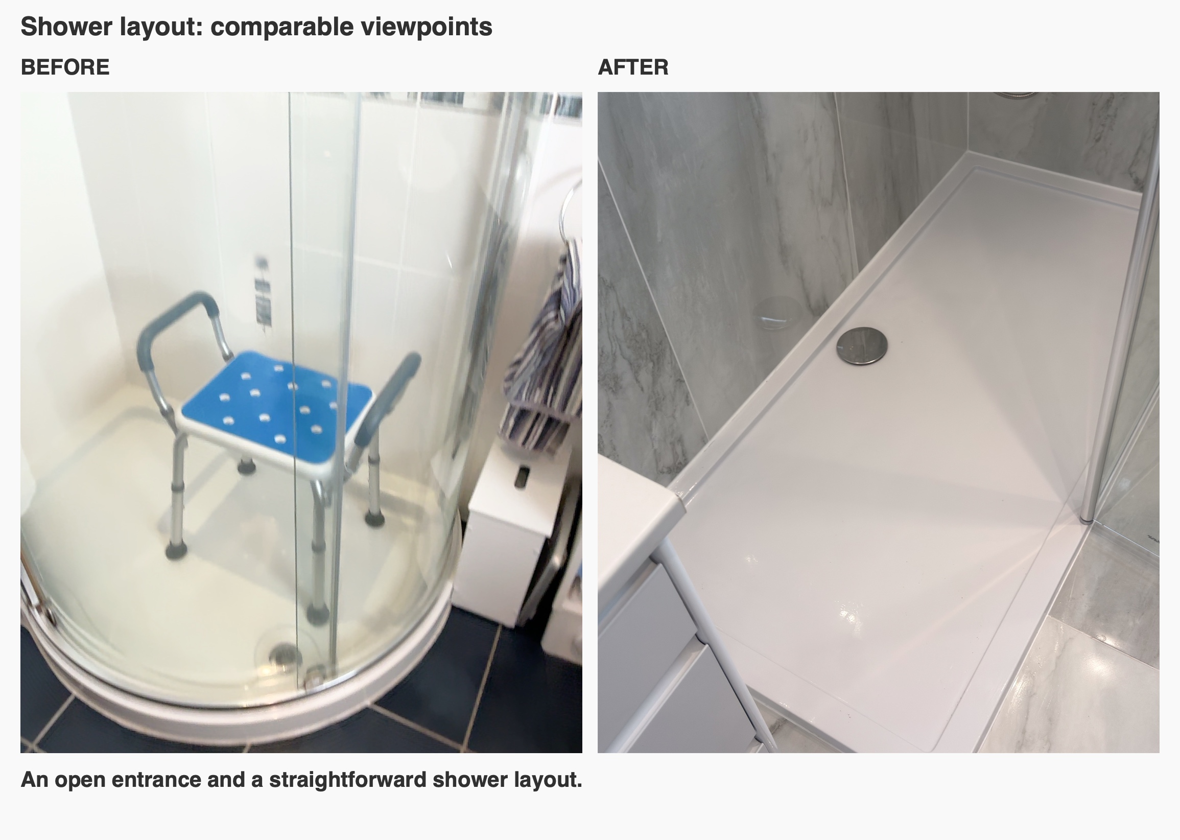 Before and After - Shower Layout in a Bridge of Don, Aberdeen bathroom refurbishment